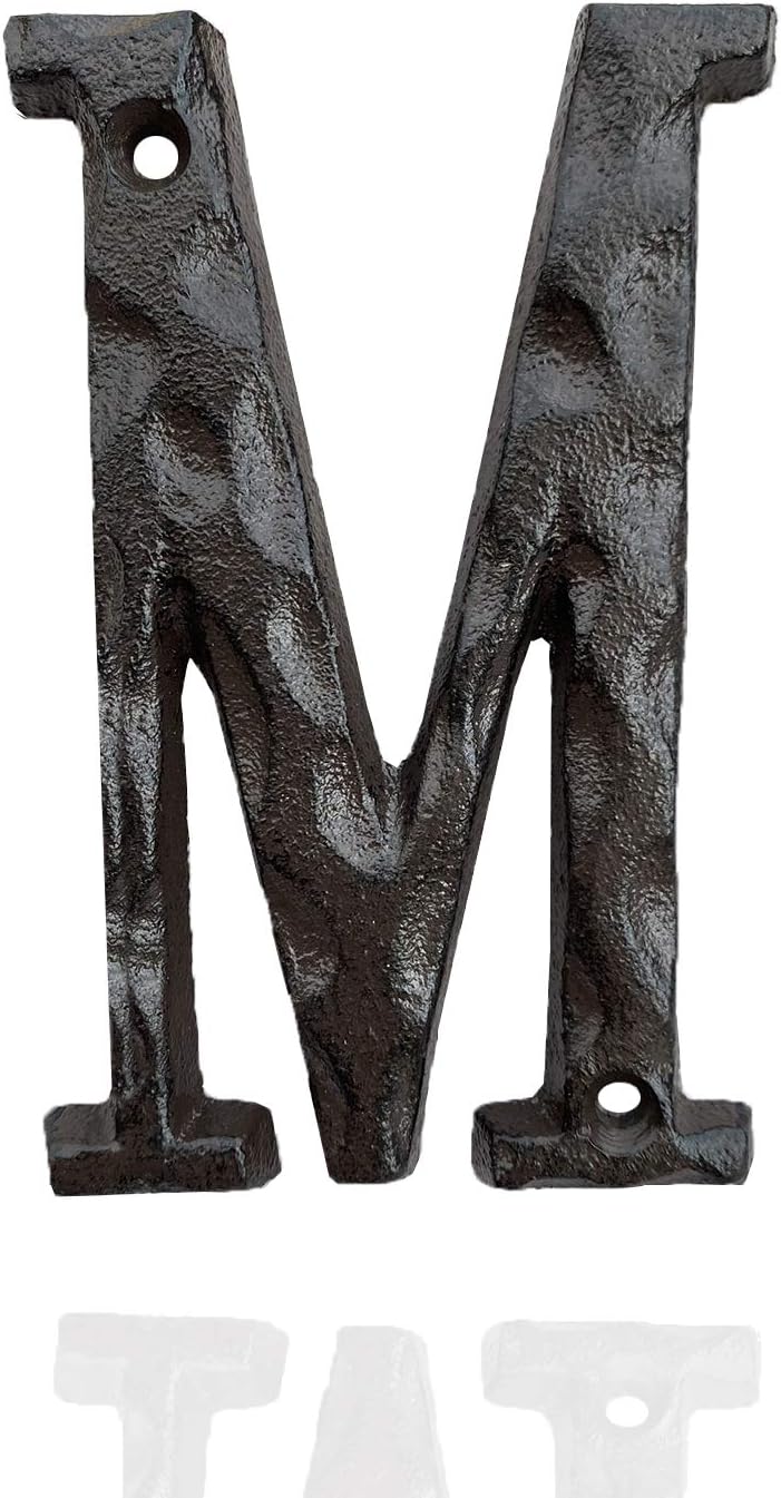 House Letter, 5 Inch High Cast Iron Home Address Letter, Perfect Matching the 5.5 Inch Cast Iron House Numbers (L)