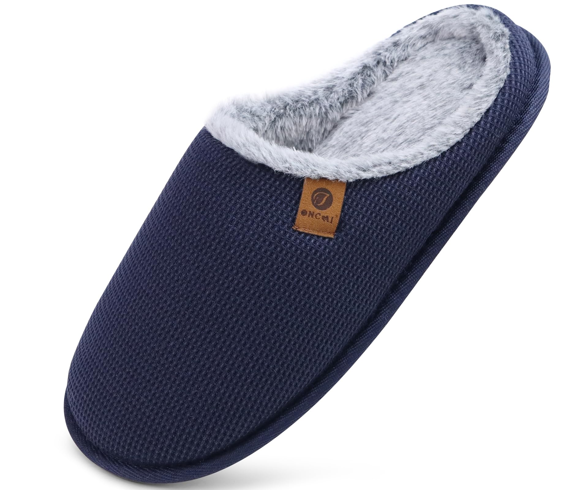 ONCAI Pantofole da Uomo Invernali Ciabatte da Casa con Memory Foam Calde Pelliccia Sintetica Cotone Scarpe Accogliente Antiscivolo Suola EU Dimensione 40-49