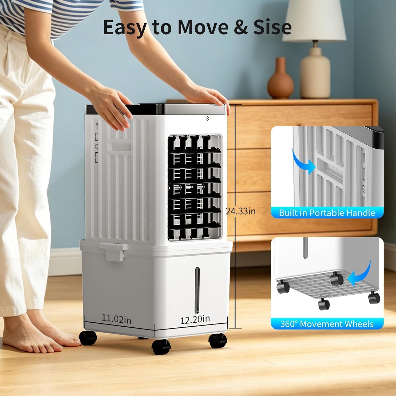 Portable Air Conditioners,Evaporative Swamp Air Cooler 3-in-1 Free Standing Cooling AC Unit with Fan & Humidifier,Windowless Portable AC Unit with Remote, Fast Cooling, 7H Timer for Bedroom,Office thumbnail