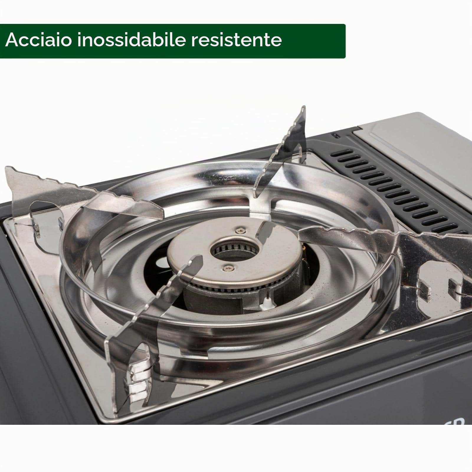 BRUNNER 0708043N Fornello con Termocoppia, Devil SD NG Potenza 2.2 Kw, 30 MBar, con Pratica Valigetta Trasporto