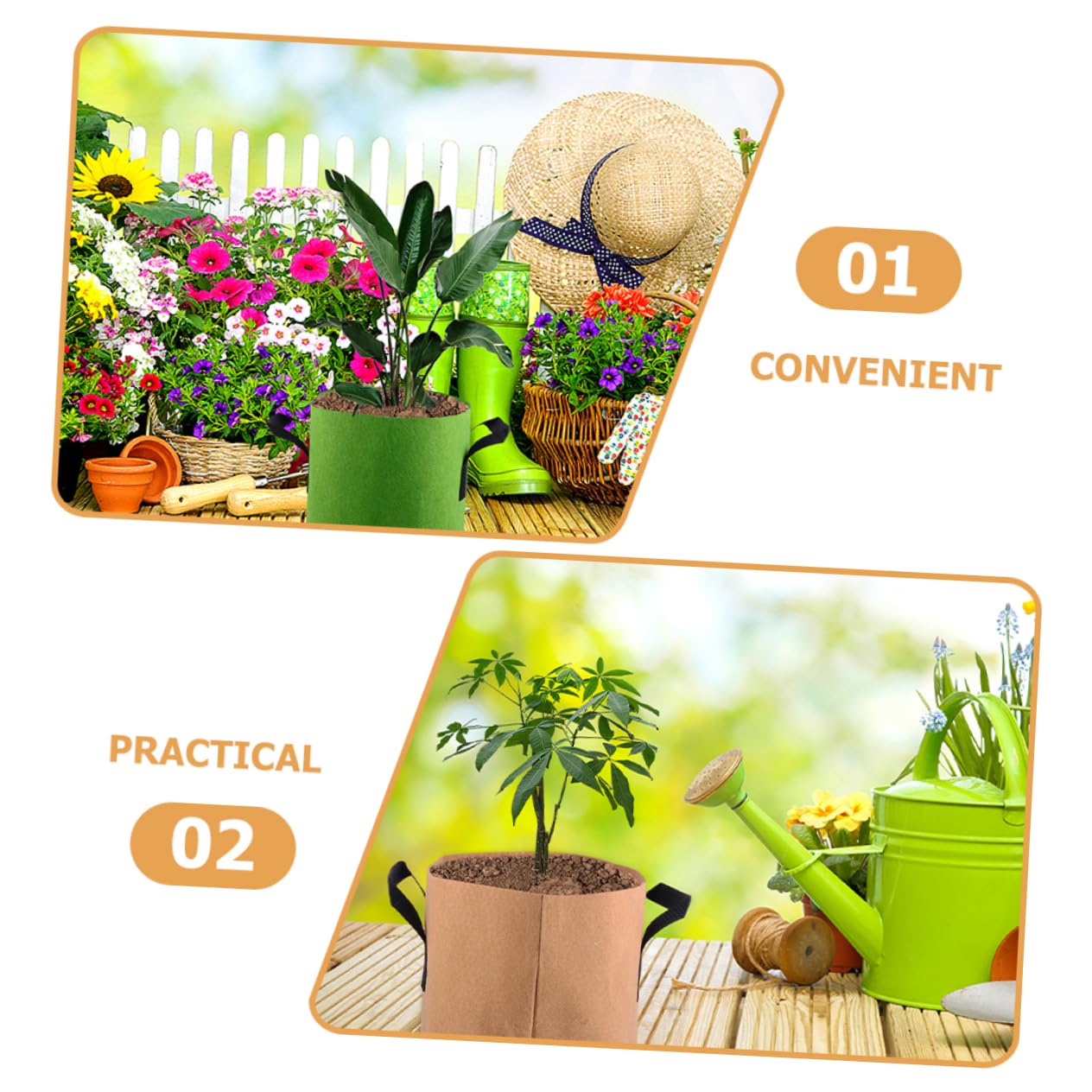 4 Bolsas De Cultivo De Plantas Patatas y Verduras 10 Galones Tela No Tejida Drenaje Transpirable