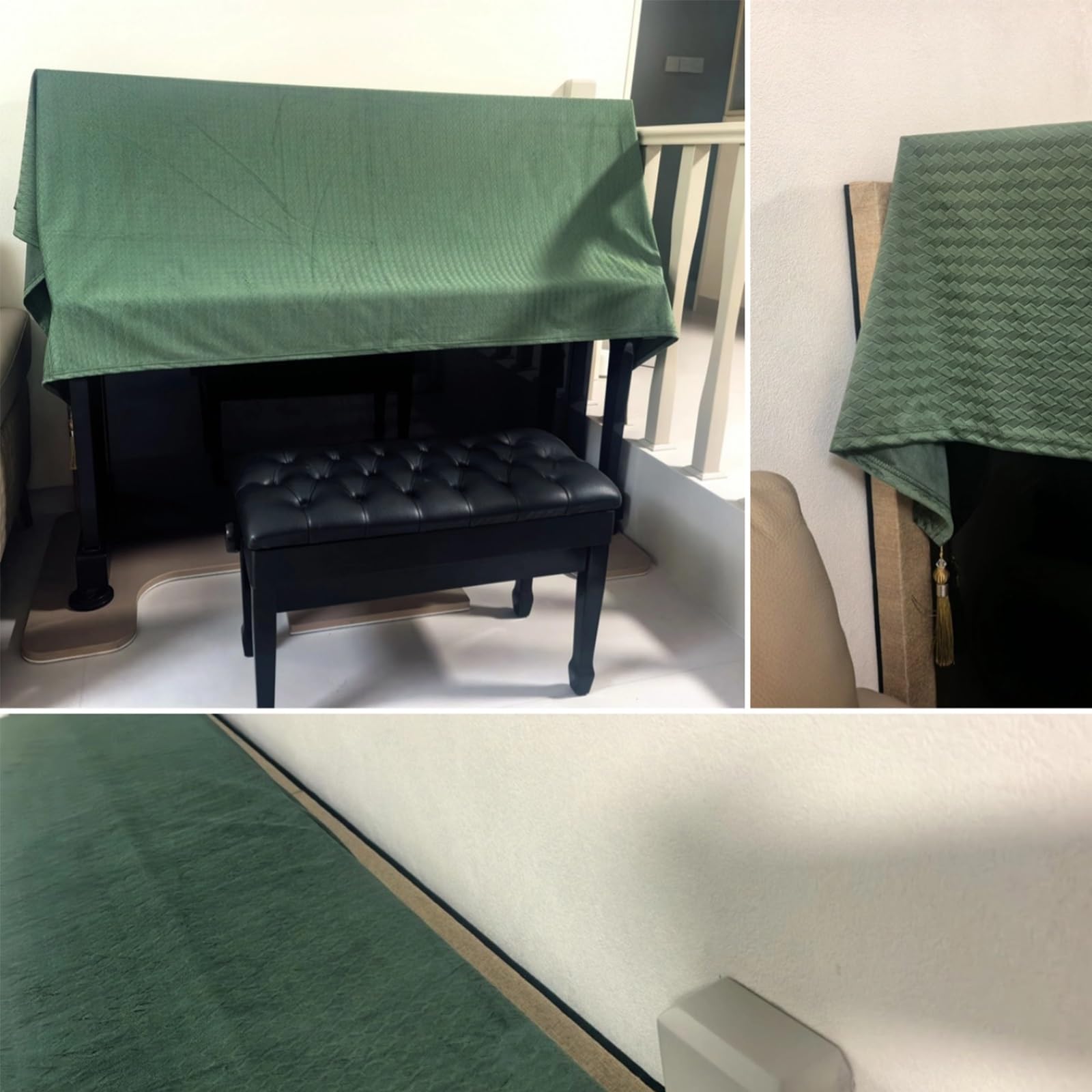 Pannello fonoassorbente per pianoforte verticale, spessore 4,8 cm, in cotone fonoassorbente, ideale per esercitarsi a casa