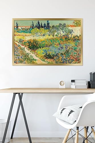 Miniatura 6 de Trends International Garden at Arles de Vincent van Gogh - Póster de pared, 22.37 x 34.00 pulgadas, versión enmarcada en oro