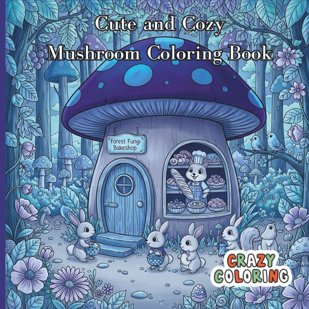 Cute and Cozy Mushrooms Coloring Book: A Whimsical Collection of Cozy Mushroom Scenes for Stress Relief, Relaxation, and Creative Coloring Fun