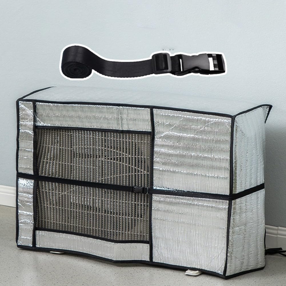 Housse de protection pour climatiseur portable, imperméable en feuille d'aluminium pour climatiseur portable, contre la lumière directe du soleil, la neige (96 x 40 x 70 cm)