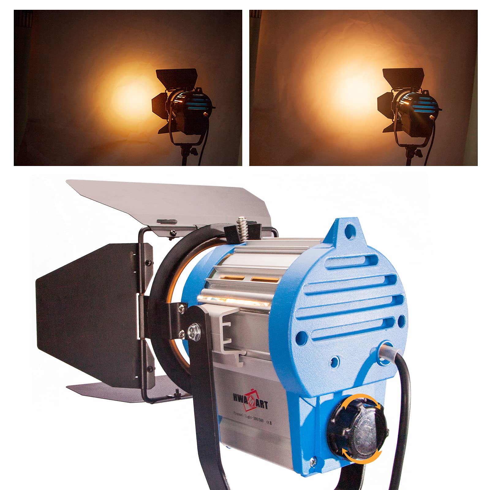 Juego de iluminación para estudio fotográfico, mandarín Fresnel, foco de tungsteno, 300 W, regulador de intensidad, interruptor de luz, lámpara halógena, bolsa de trípode, filtro de gelatina y