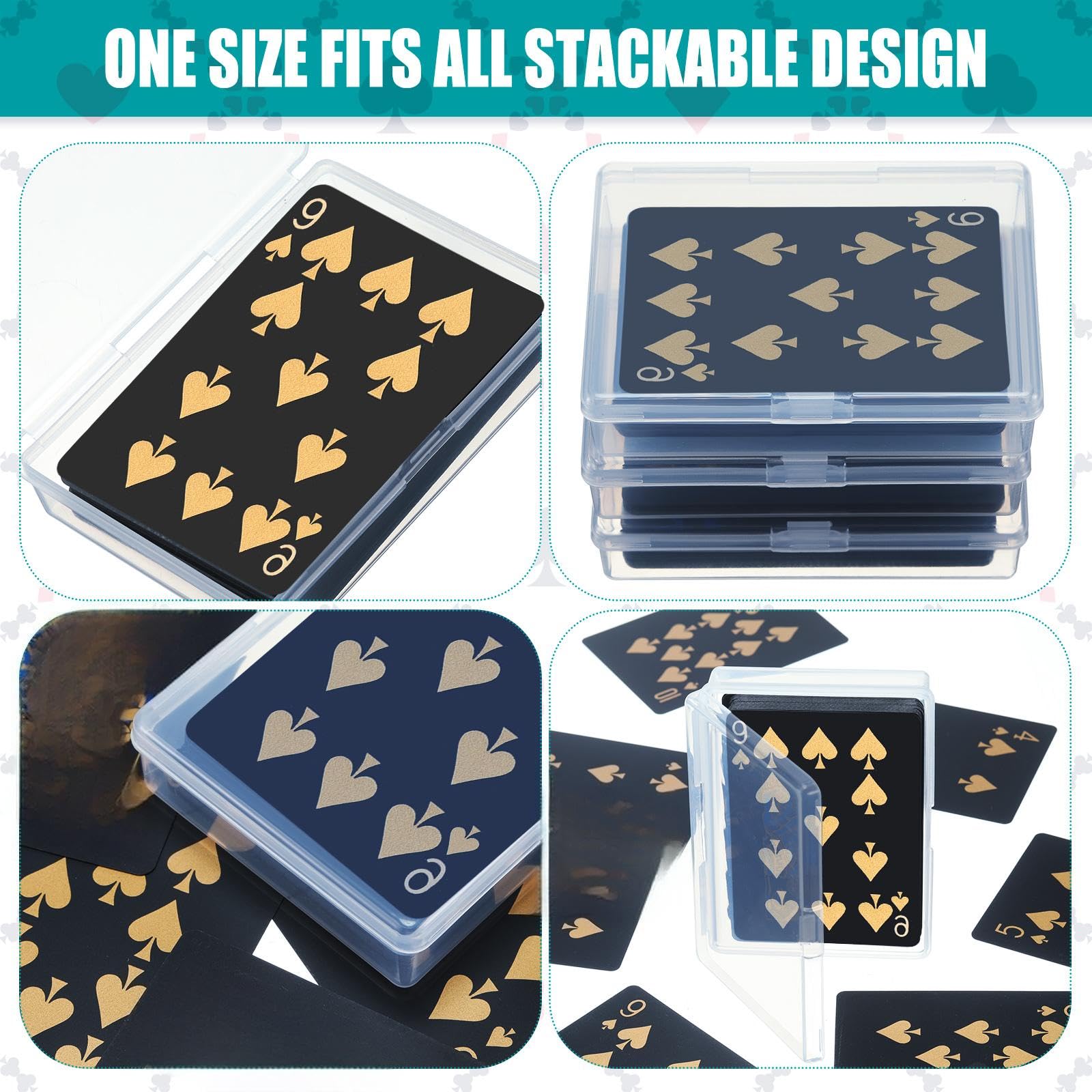 Queekay 10 Stücke Spielkarten Box Sammel Kartenhülle Karten Aufbewahrung Organisator 3,8 x 2,7 x 0,8 Zoll Durchsichtige Kartenhülle Leere Plastik Aufbewahrungsbox für Spielkarten (15 Stücke)