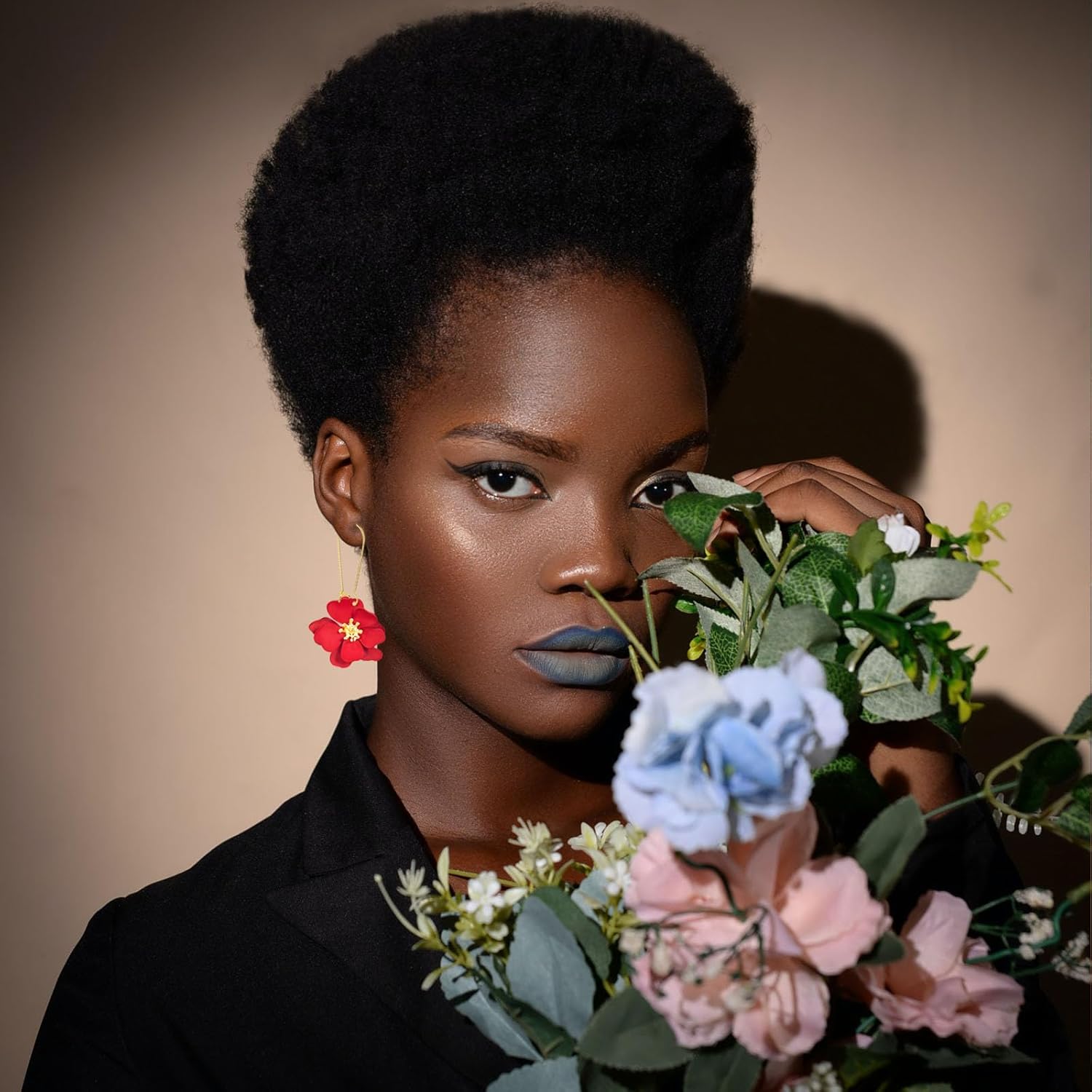 Bohemian Daisy Flower Earrings for Women Elegant Handmade Long Matte Layered Tiered Floral Flower Petal Dangle Drop Earrings Boho Chic Flower Earrings Wedding Birthday Jewelry Gifts - Image 5