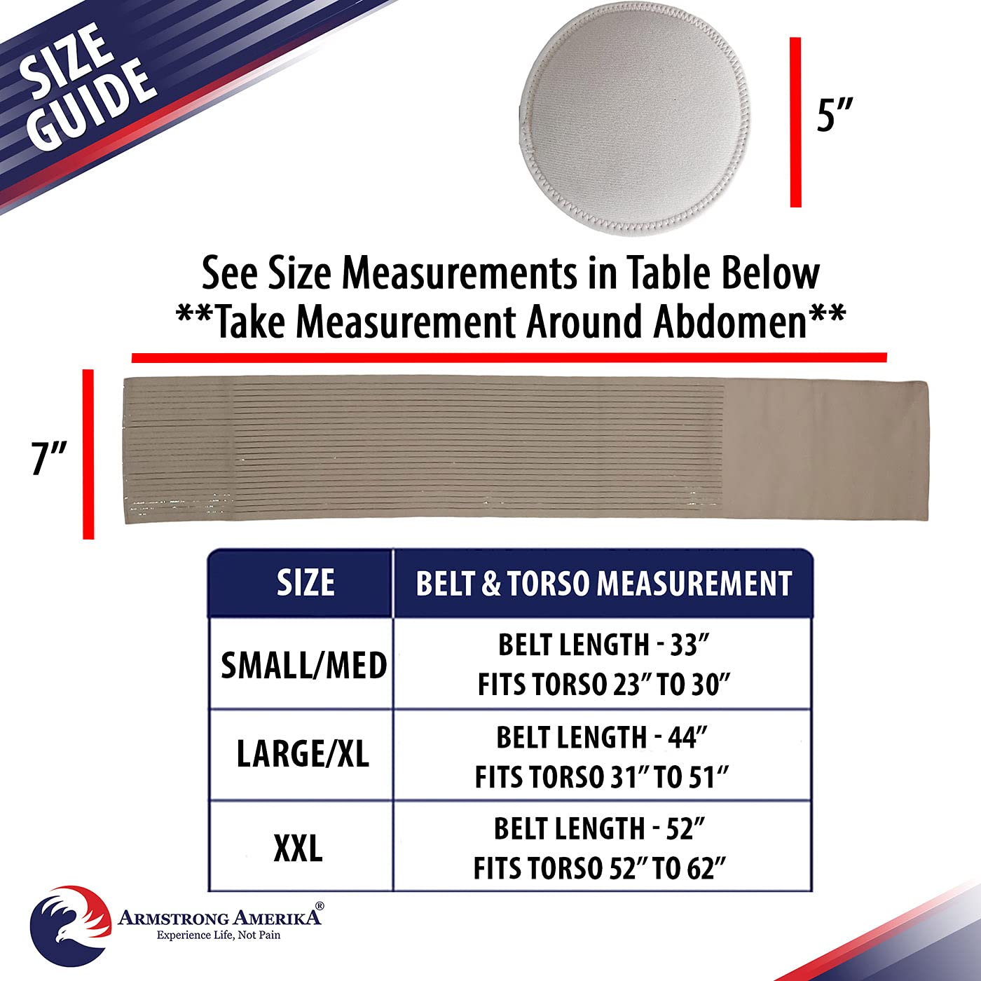 Hernia Belt for Men and Women Beige Abdominal Binder Belly Band For Umbilical Hernias & Navel