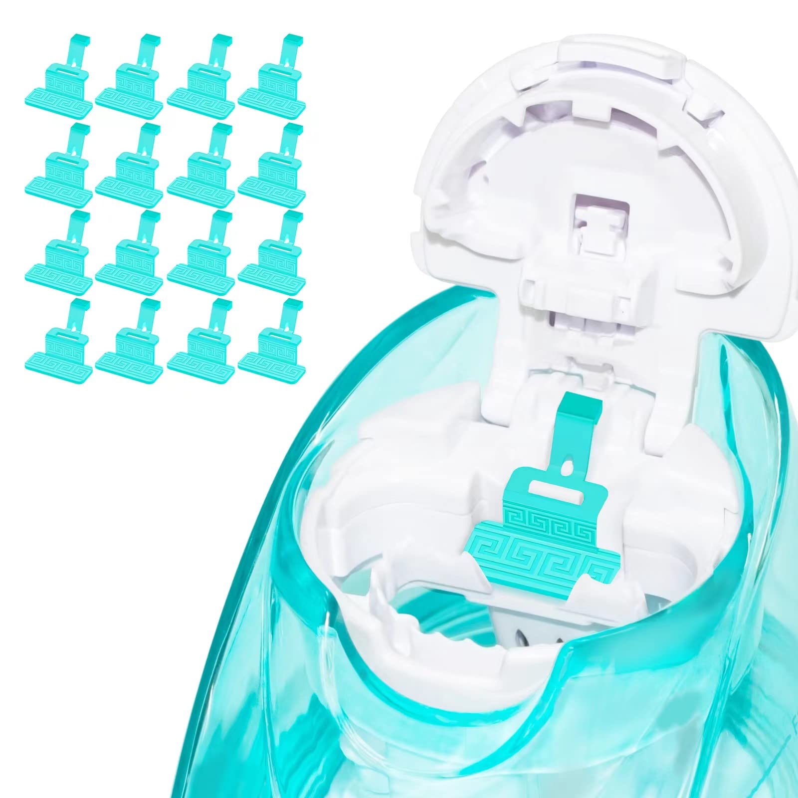 FireAnt Silicone Saline Pods Refills Accessories Compatible with Navage Nasal Care, 16 Pack Reusable Silicone Salt Pads Refills Replacements, Easy Operation (Light Blue 16 Packs)