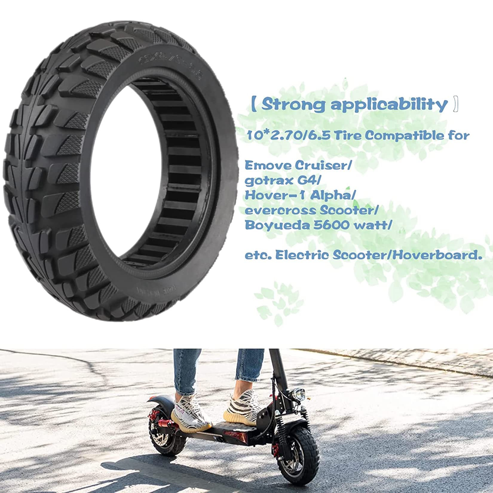 TREFAN 10x2,7-6,5 Scooter Vollreifen - Ersatzreifen Für E-Roller