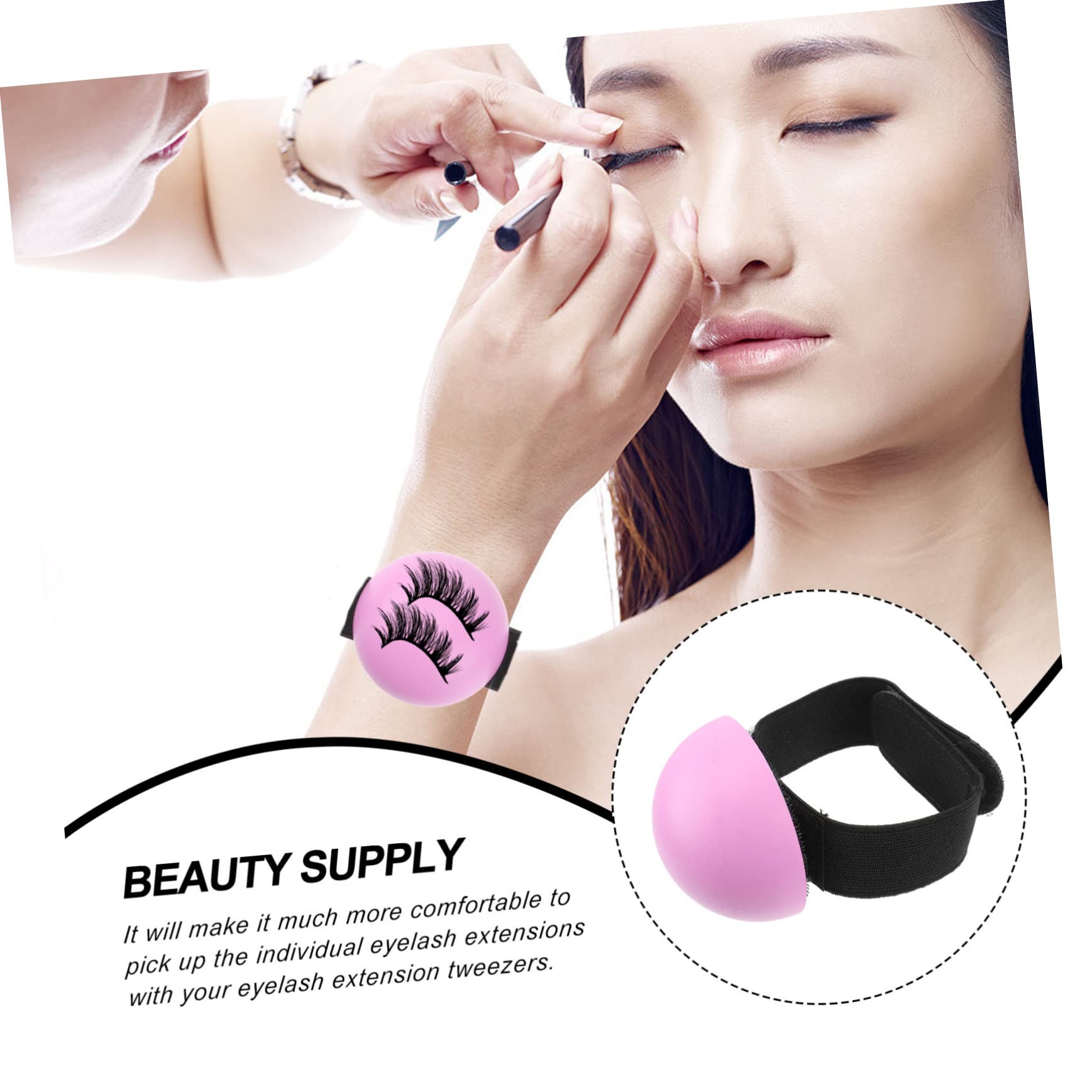 Housoutil 5ensembles De Grafting Pour Extension De Cils Avec Bracelet Plateau De Cils Faux Rose Accessoire Salon Beauté