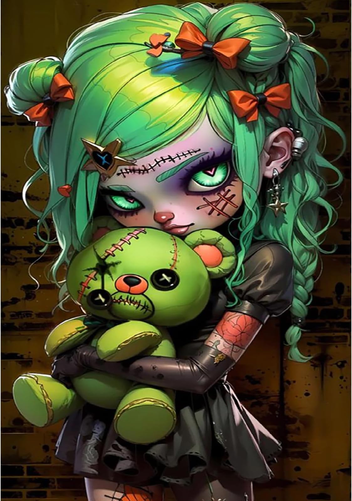 BEAYIOU Gothic Girl DIY Canvas Oil Paint by Number for Adults Beginner-Painting by Numbers for Adults Without Frame,Paint by Numbers Kits for Home Decor 12x16inch