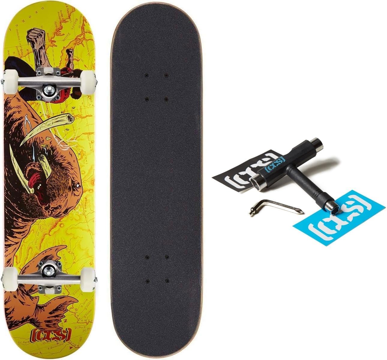 [CCS] Skateboard Complete | Maple Wood | Professional Grade | Fully Assembled with Skate Tool &amp; Stickers | Adults, Kids, Teens, Youth | Boys &amp; Girls