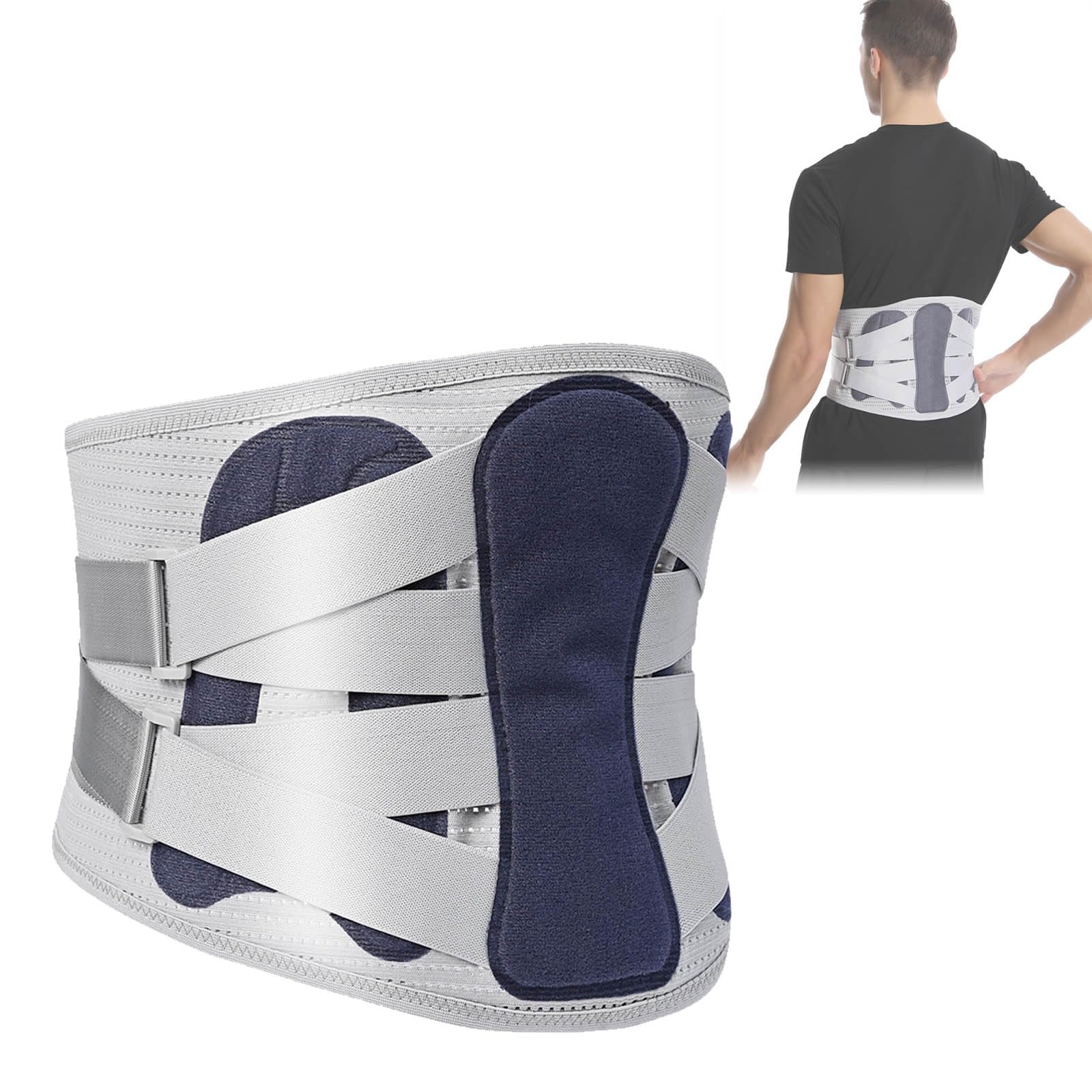 Faja Lumbar, 4 Placas de Acero curvadas, 3 Accesorios, Correas compresión Dobles, Tejido Transpirable, cinturón Soporte Lumbar XL(M)