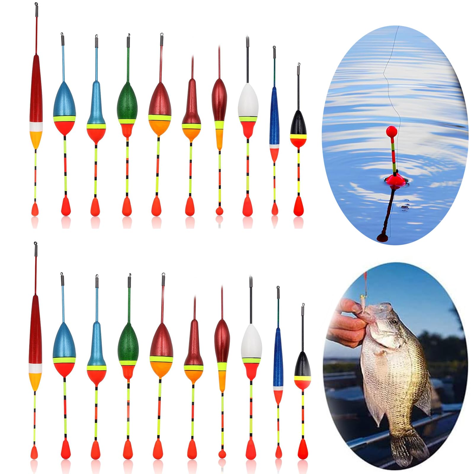 Set di 5 galleggianti ovali da pesca in EVA ad alta galleggiabilità, accessori per pesca alla trota e pompano, 50 g