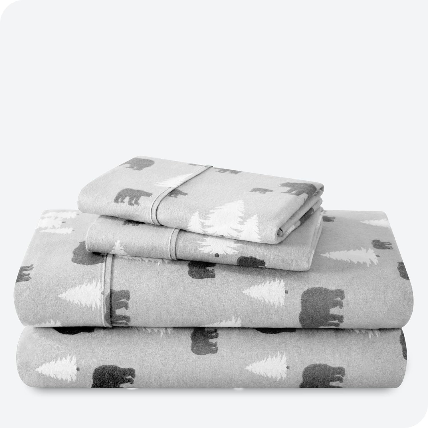 Bare Home Flannel Sheet Set Prints, 100 Cotton, Velvety