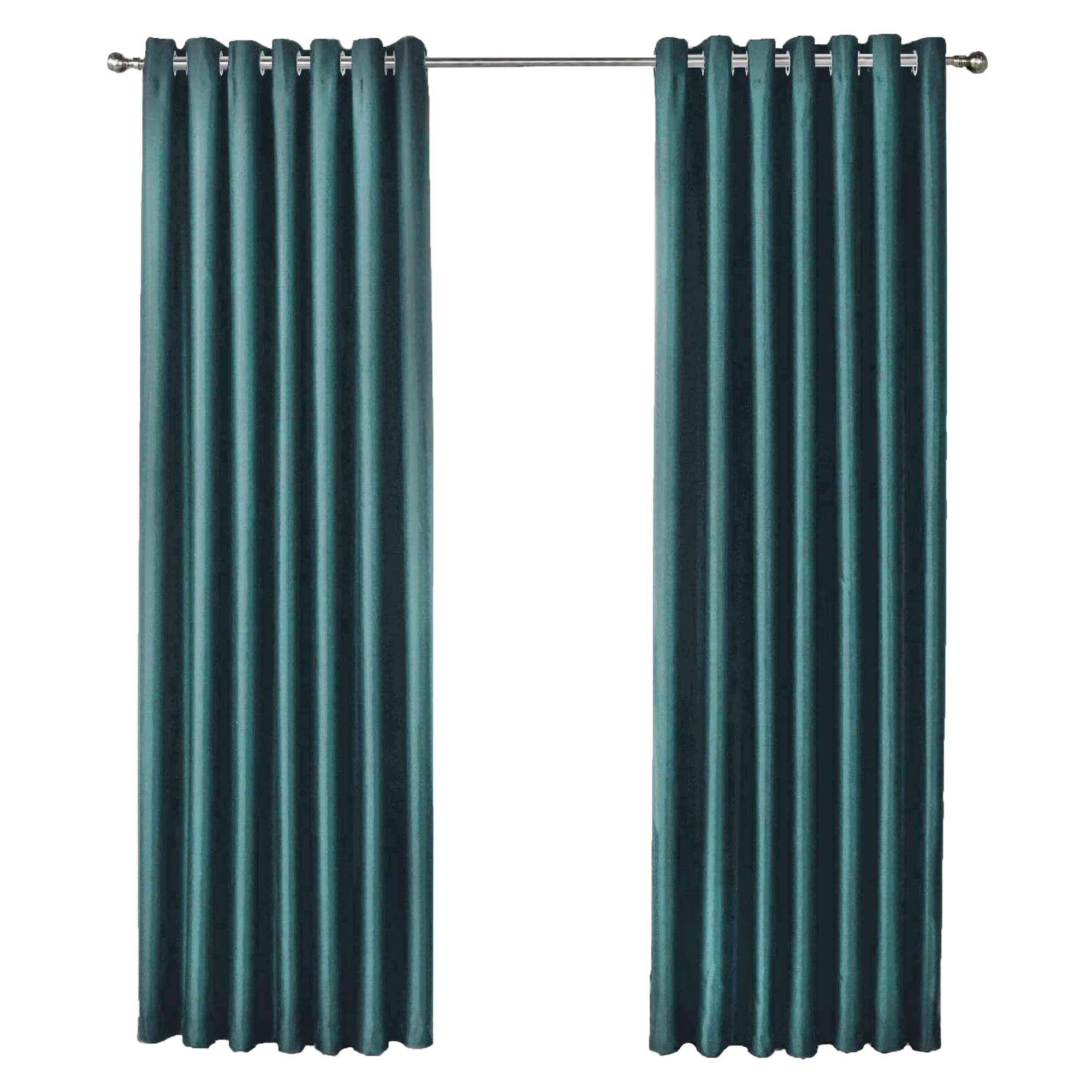Olivia Rocco Teal Blackout Eyelet Curtains Black Out Thermal Ring Top Curtain Pair Window Treatment Living Room Bedroom, 66" (Width) X 72" (Drop)