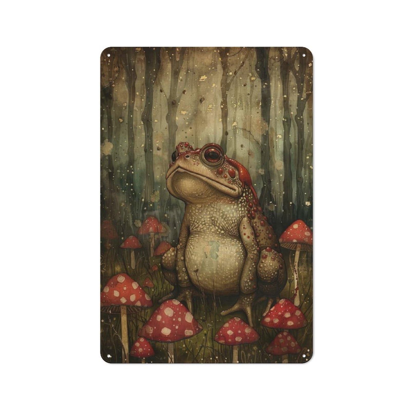 Junmoney Toad In The Mushrooms Shed Metal Sign With Design 30X20cm, Outdoor Room Shed Wall Decor For Shed, Garden Room, Porch Or Garage