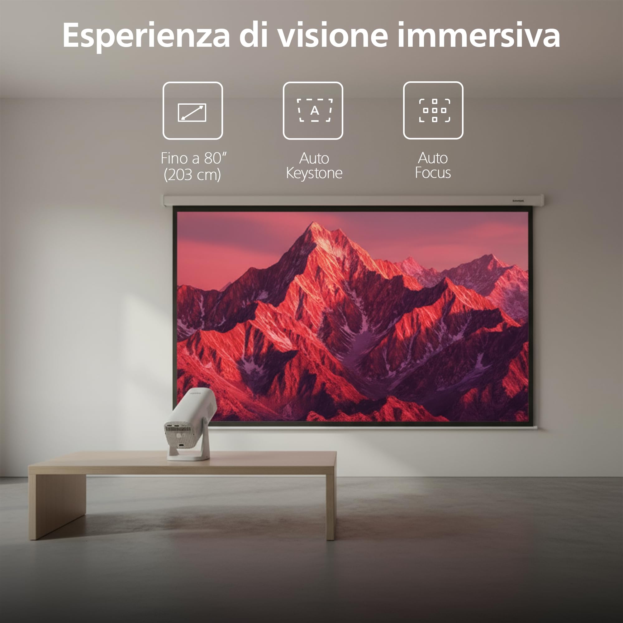 Philips, Neopix 244 - Proiettore Home Theatre Full HD 1920 x 1080p, 250 lumen, sorgente luminosa a LED, suono stereo 2 x 3 W, grigio