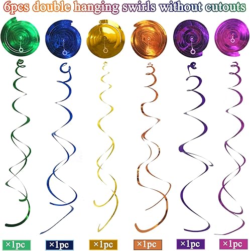 Miniatura 4 de 30 piezas de decoraciones de fiesta de los 90 remolinos colgantes para adultos de regreso a los años 90, decoración de fiesta de cumpleaños temática