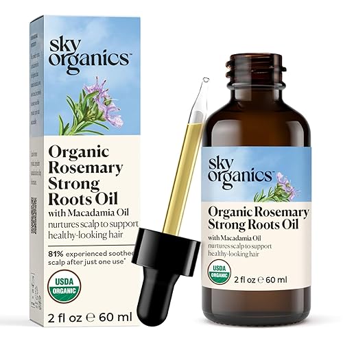 Sky Organics - Aceite orgánico de raíces fuertes de romero - Aceite de romero para el crecimiento del cabello - con aceite de macadamia y aceite de
