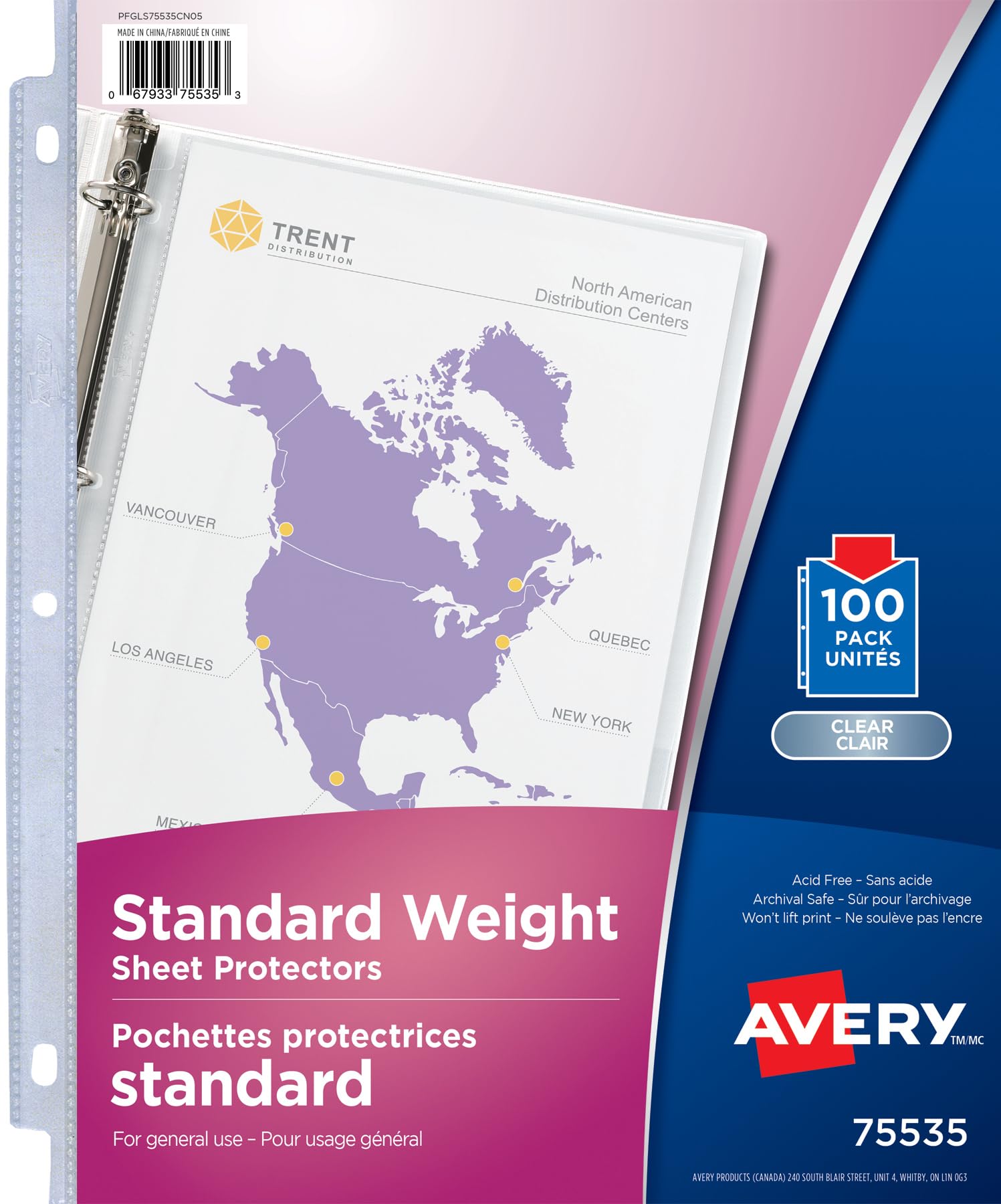 Avery Standard Weight Sheet Protectors, Acid-Free, Archival Safe, Top Loading, Fits 8.5" X 11", 100 Sheets (75535), Clear image 4