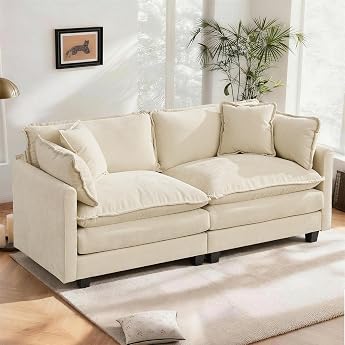 SoarFlash Modular Sofa 2 Seater 78 Chenille Beige with Cushion