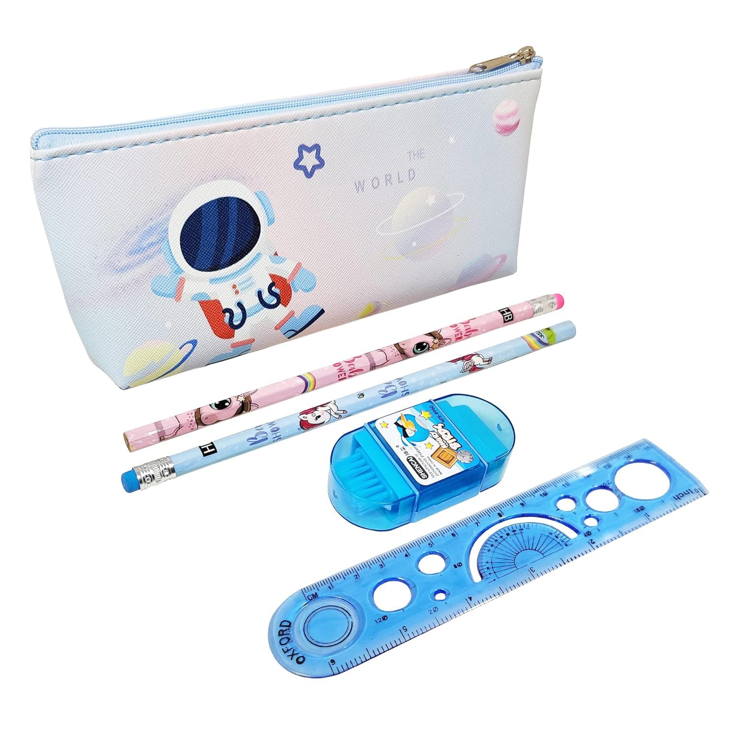 See full amazon price history chart for DELHISHOPPINGCLUB Astronaut Pencil Pouch Zipper Stationery Combo Pack of 5 Items 1 Astronaut Pencil Pouch, 2 Unicorn Printed HB Pencil, 1 3IN1 Eraser Sharpner Brush and 1 Scale for Kids Return Gifts DELHISHOPPINGCLUB Astronaut Pencil Pouch Zipper Stationery Combo Pack of 5 Items 1 Astronaut Pencil Pouch, 2 Unicorn Printed HB Pencil, 1 3IN1 Eraser Sharpner Brush and 1 Scale for Kids Return Gifts (B0CQNYBXWV) Amazon Price History, Amazon Price Tracker