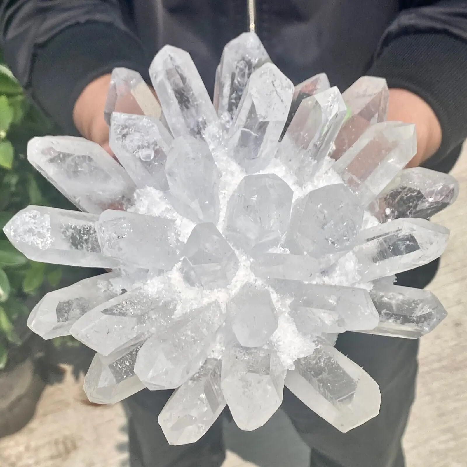 Ornements en Cristal Amas de Cristaux de Quartz fantôme Blanc, échantillons minéraux, guérison Reiki Beau Cristal(450-500g)