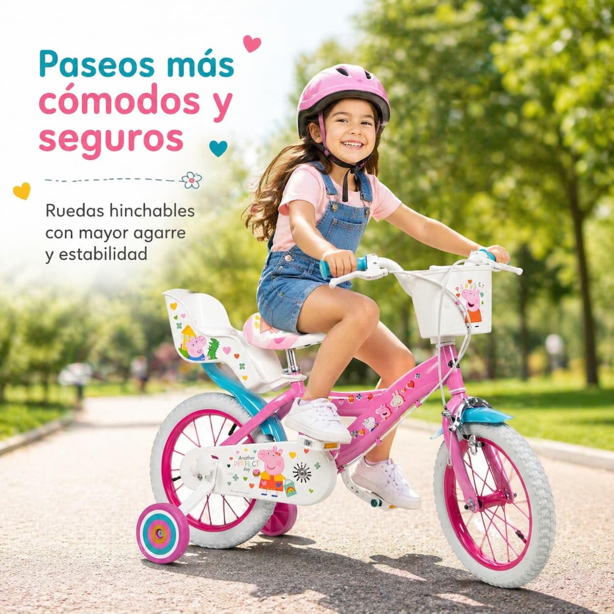Toimsa Vélo 14" Peppa Pig Rose Enfant Garçon, Multicolore, M
