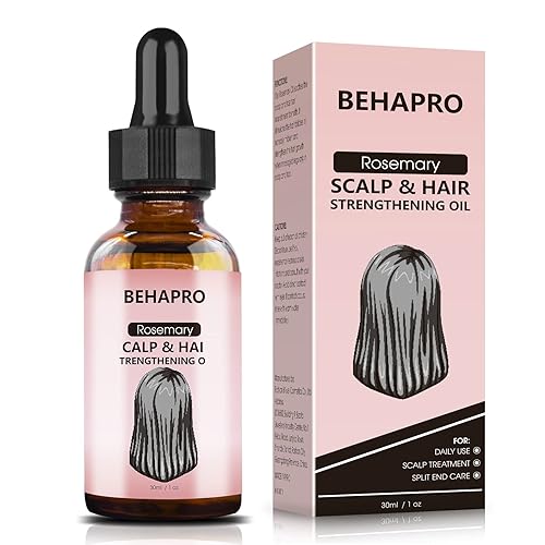 BEHAPRO Aceite de romero para el crecimiento del cabello, aceite esencial de romero 100% natural con aceite de ricino, aceite de argán para barba,