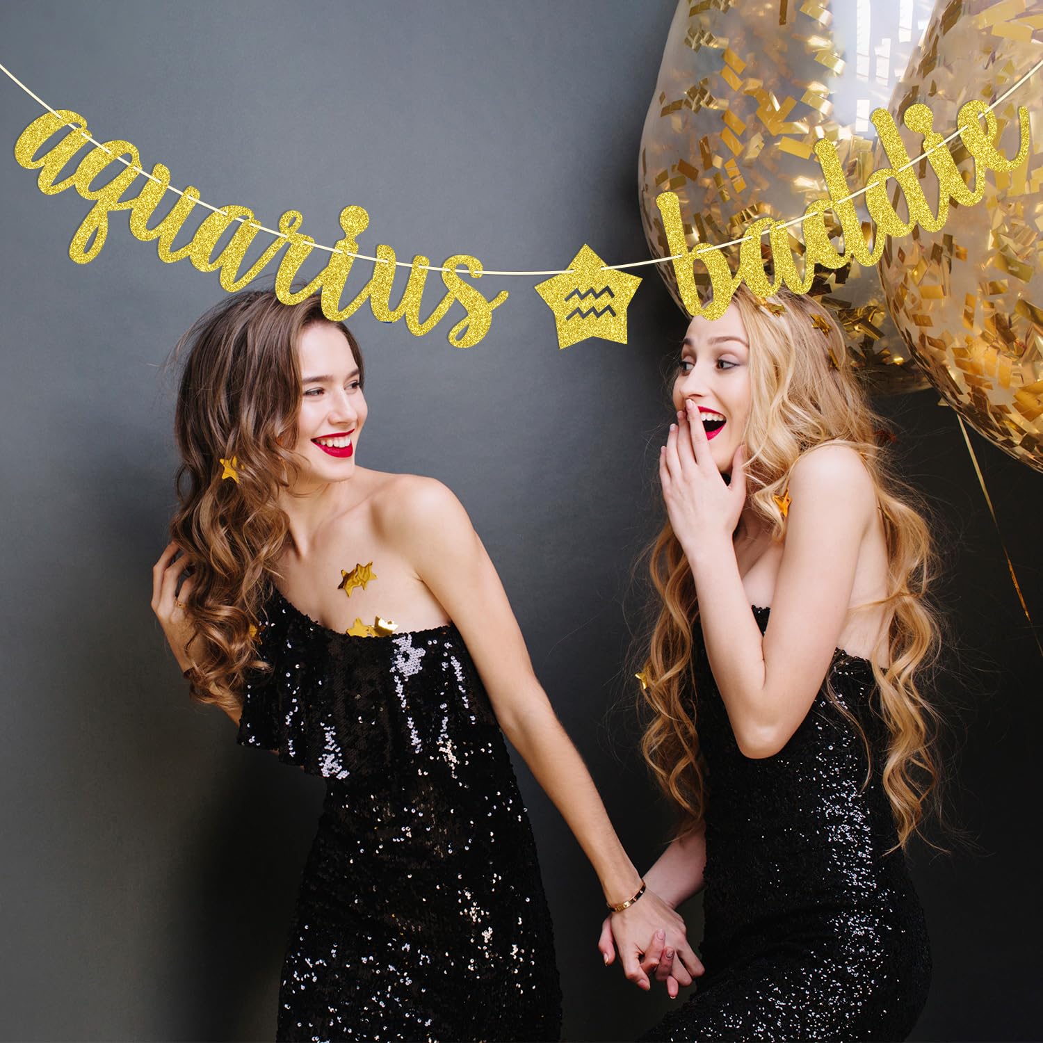 Amazon.com: Aquarius Baddie Banner, Aquarius Happy Birthday Decor, 12  Constellation Zodiac Aquarius Themed Birthday Party Decorations for Boys  and Girls