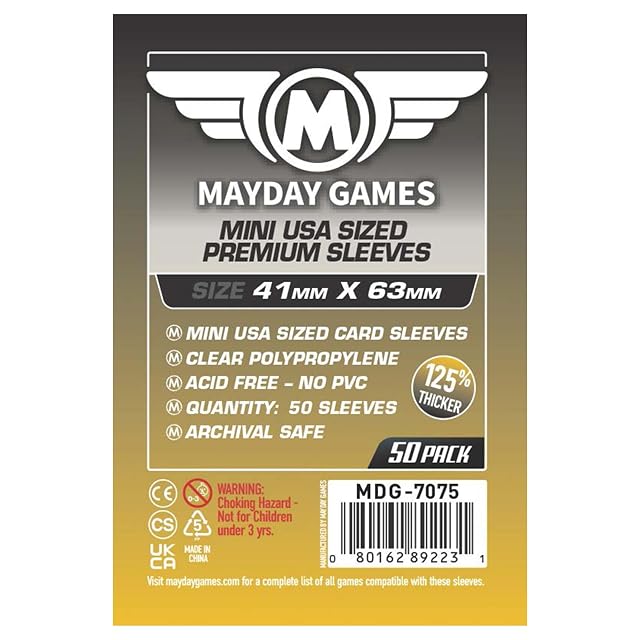 Mayday Games Juego de Cartas Premium de 41 x 63 mm Sleeves Mini USA (Paquete de 50)