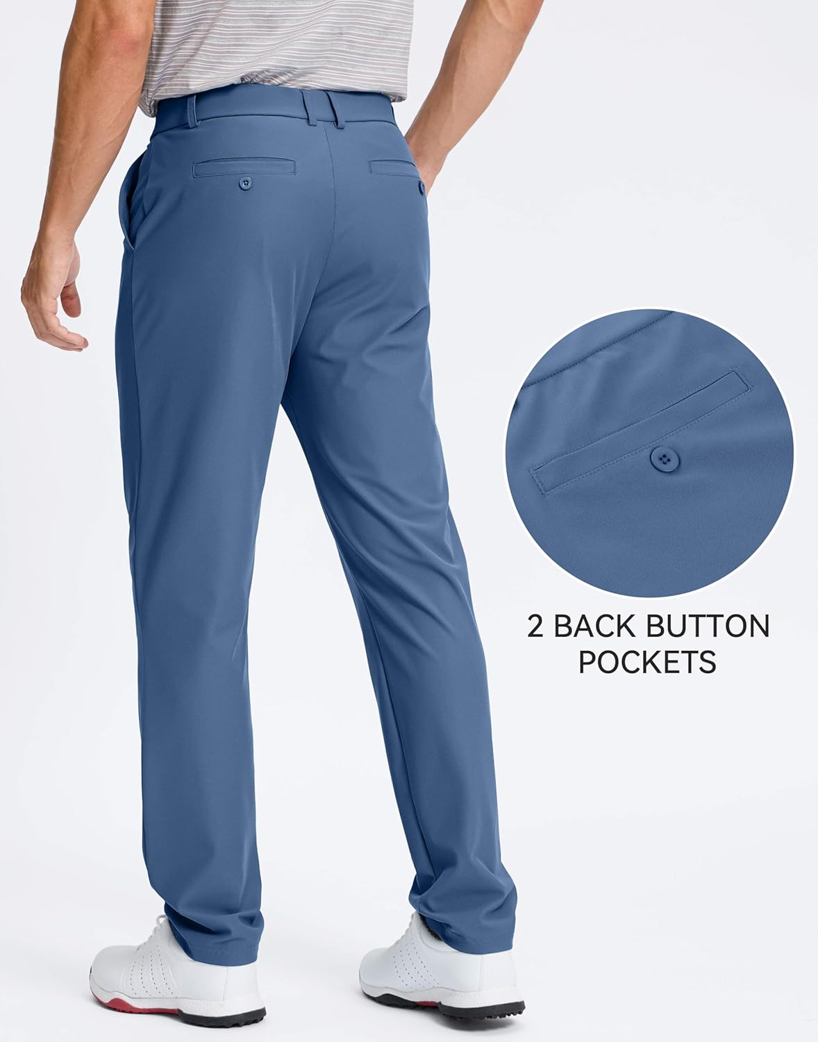 Pudolla Men's Golf Pants 30"/32"/34" Comfy Stretch Dress Work Pants Lightweight Quick Dry Casual Slacks Trousers with Pockets - Image 4