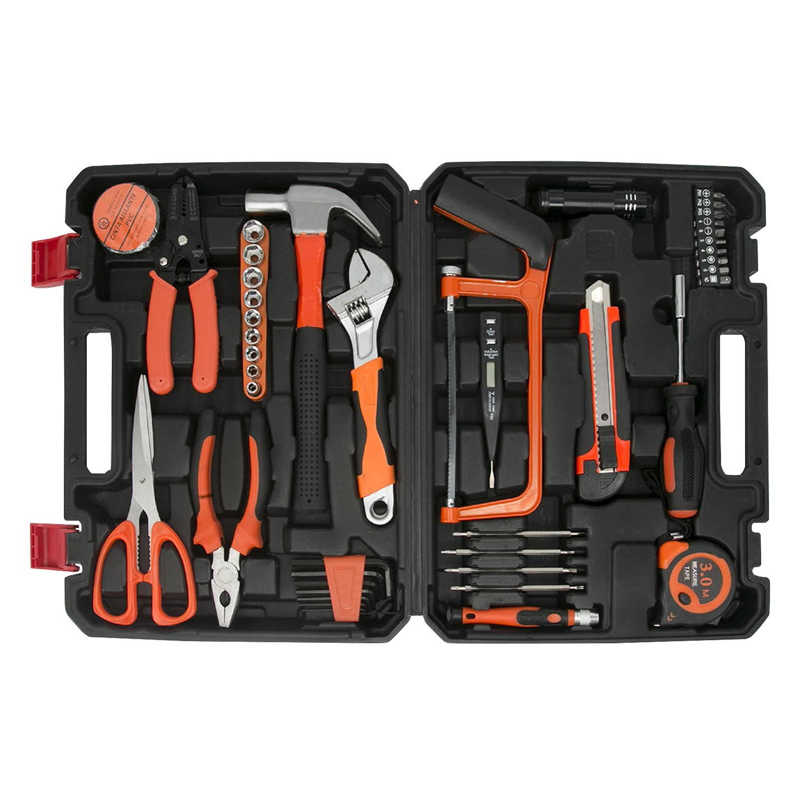Jadeshay Household Tool Kit, Multi-Purpose Hand Tools Set with Sturdy Storage Case for DIY Home Repair