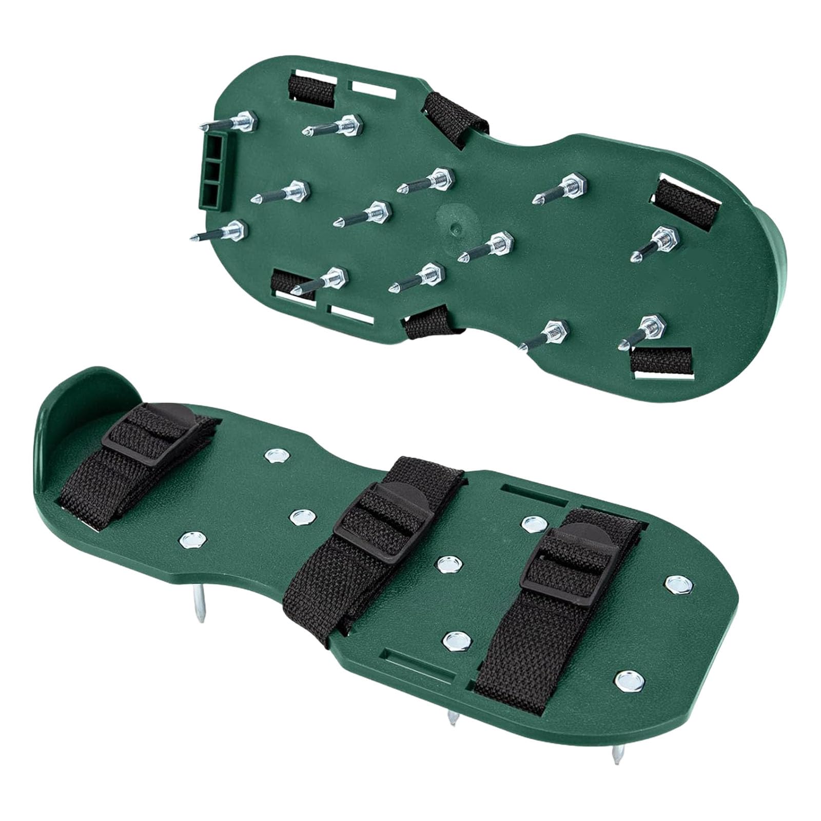 Garden Airator Footwear with Flexible Fasteners and Metal Shafts for Profound Soil Penetration and Simple Grass Care Grass Aeration Shafts