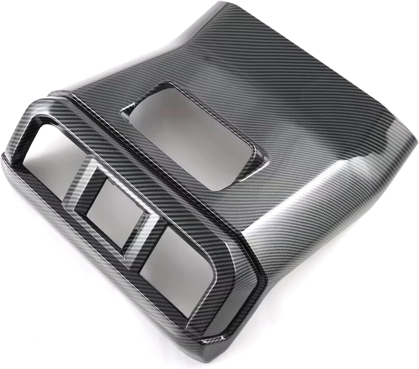 for Ford F150 F-150 2021-2022 Carbon Fiber Black Interior Rear Armrest Box Air Vent Outlet Trim 1pcs Car Accessories