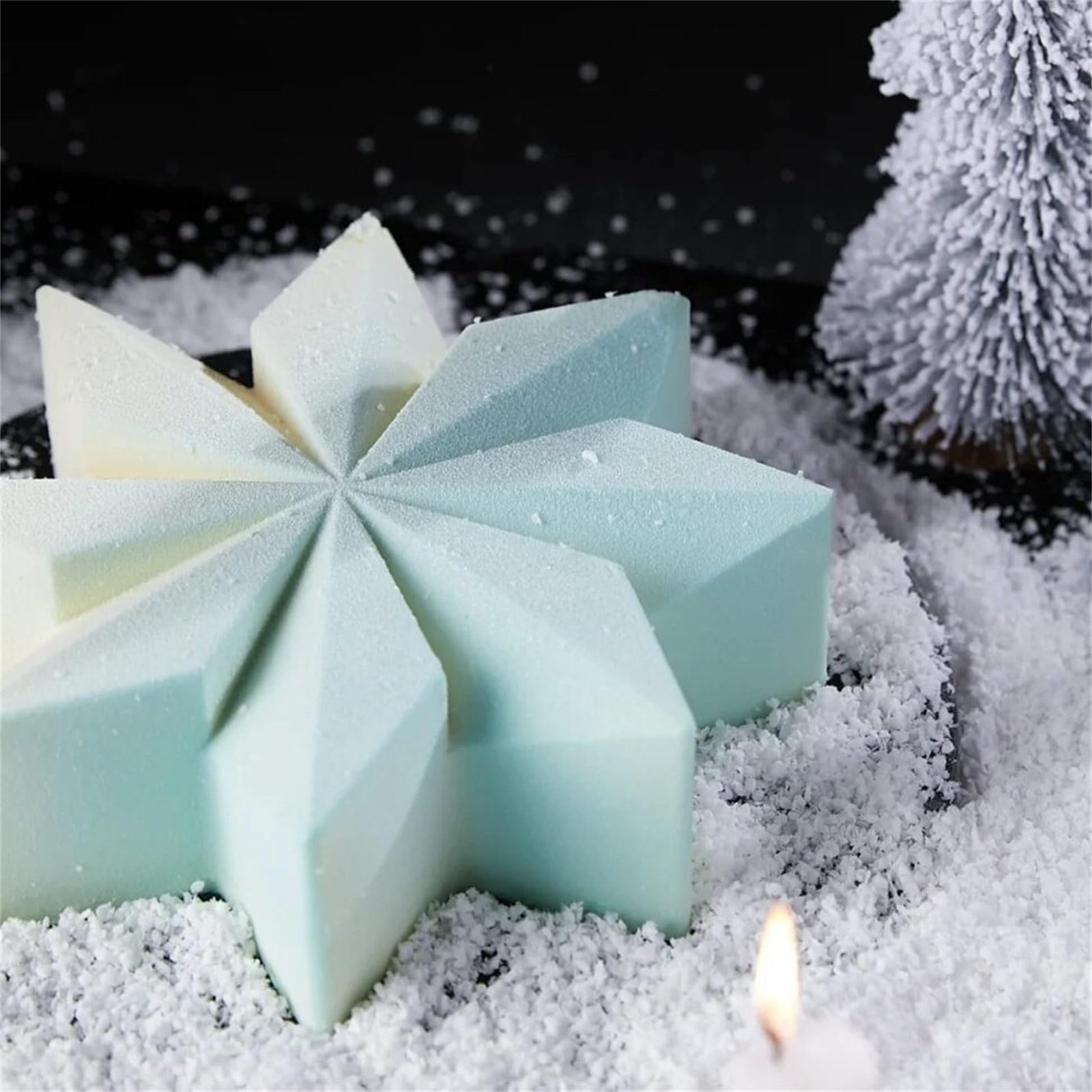 Flexible Schneeflocken-Form, flexible Silikon-Schneeflocken-Dessert-Form, Weihnachts-Elch- und Schokoladenherstellung, Festival-Küchenzubehör