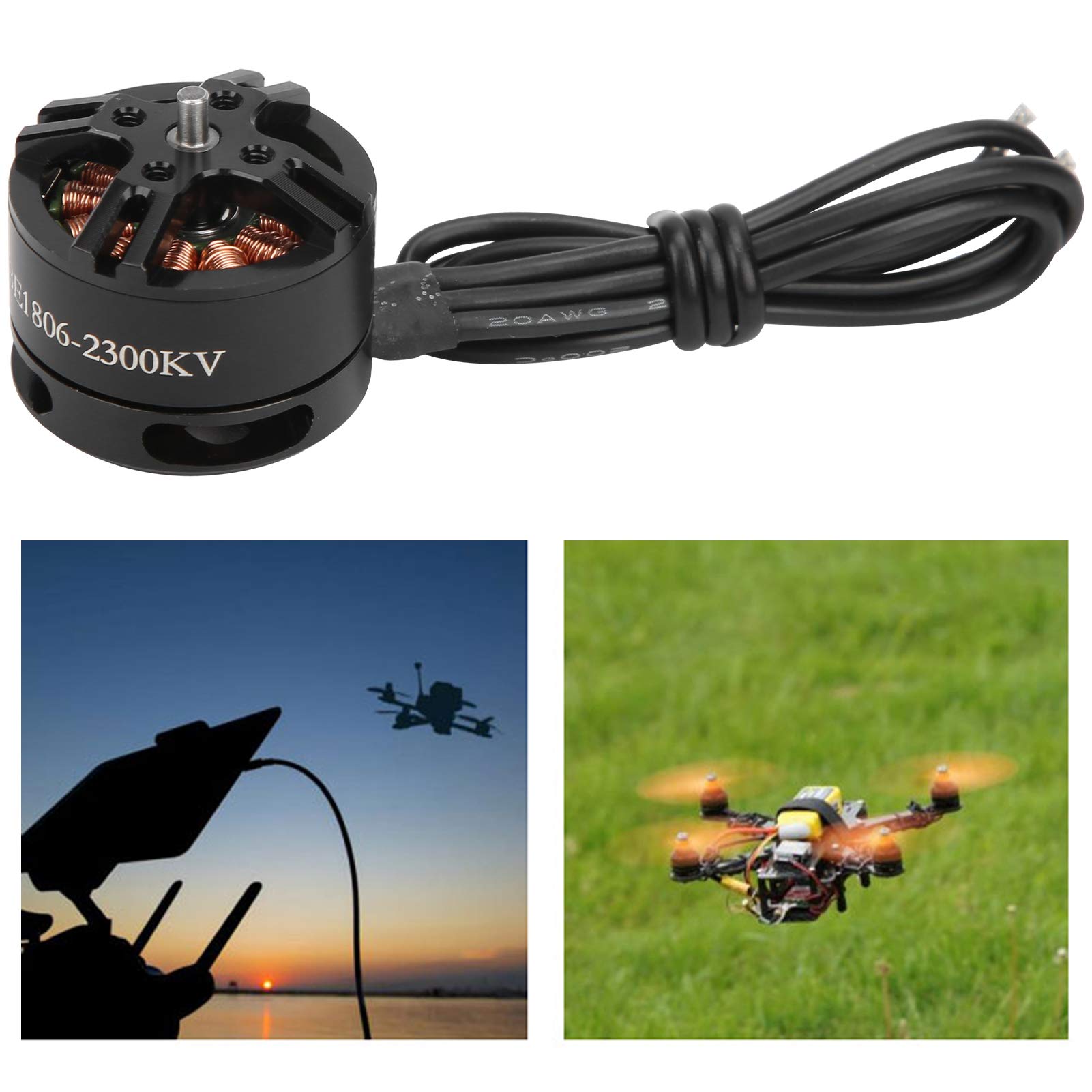 VGEBY Brushless Motor,BE1806 2300KV Brushless Motor Replacement with Adapter Fit for RC Quadcopter/Multicopters RC car Motor Model Aircraft Accessories - Image 3