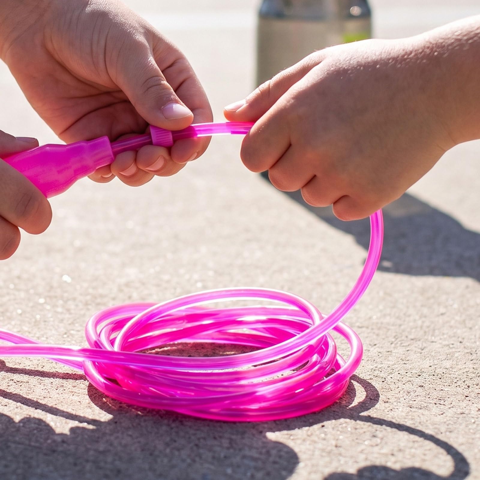Kisangel 24 corde per saltare per bambini, corde regolabili per saltare per bambini piccoli con maniglia in plastica per feste di compleanno, attività all'aperto, giochi, palestra e allenamento.
