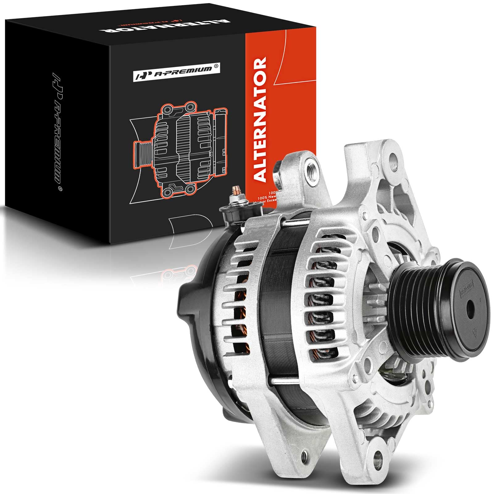 A-Premium Alternator Compatible with Lexus IS250 2010-2015, IS350 2010-2017, GS350 2013-2015, RC300 2016-2017, V6 3.5L, 150 Amp 12V CW 7-Groove Pulley, Replace# 27060-31060