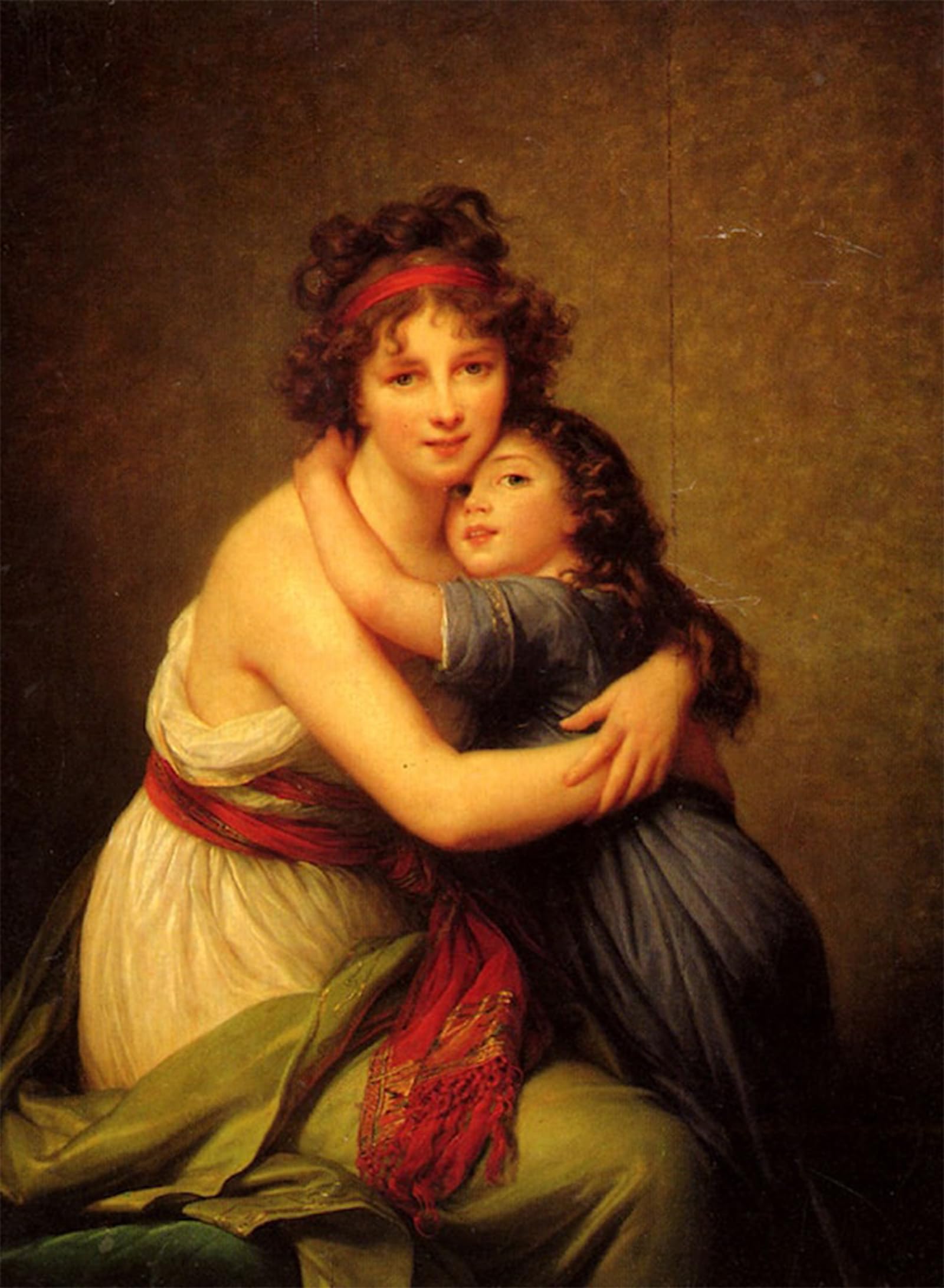 Dqcjiyigl No Frame Famous Painting Art Print Images Modern Canvas Prints Madame Vigee Le Brun Et Sa Fille By Louise Élisabeth Vigée-Le Brun Oil Painting For Home Decor 60X90cm