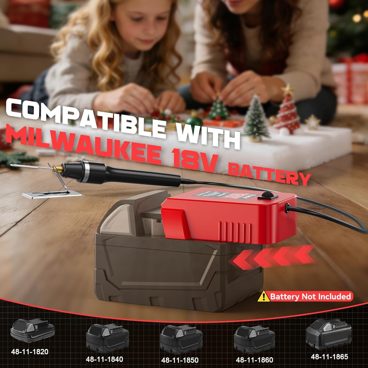 Ecarke 3-in-1 Foam Cutter Tool Compatible with Milwaukee 18V (No Battery),18W Hot Knife Cutting Tool with USB-A & USB-C Charging Port，750°F Styrofoam Cutter for Foam DIY Cutting & Crafting - Tool Only