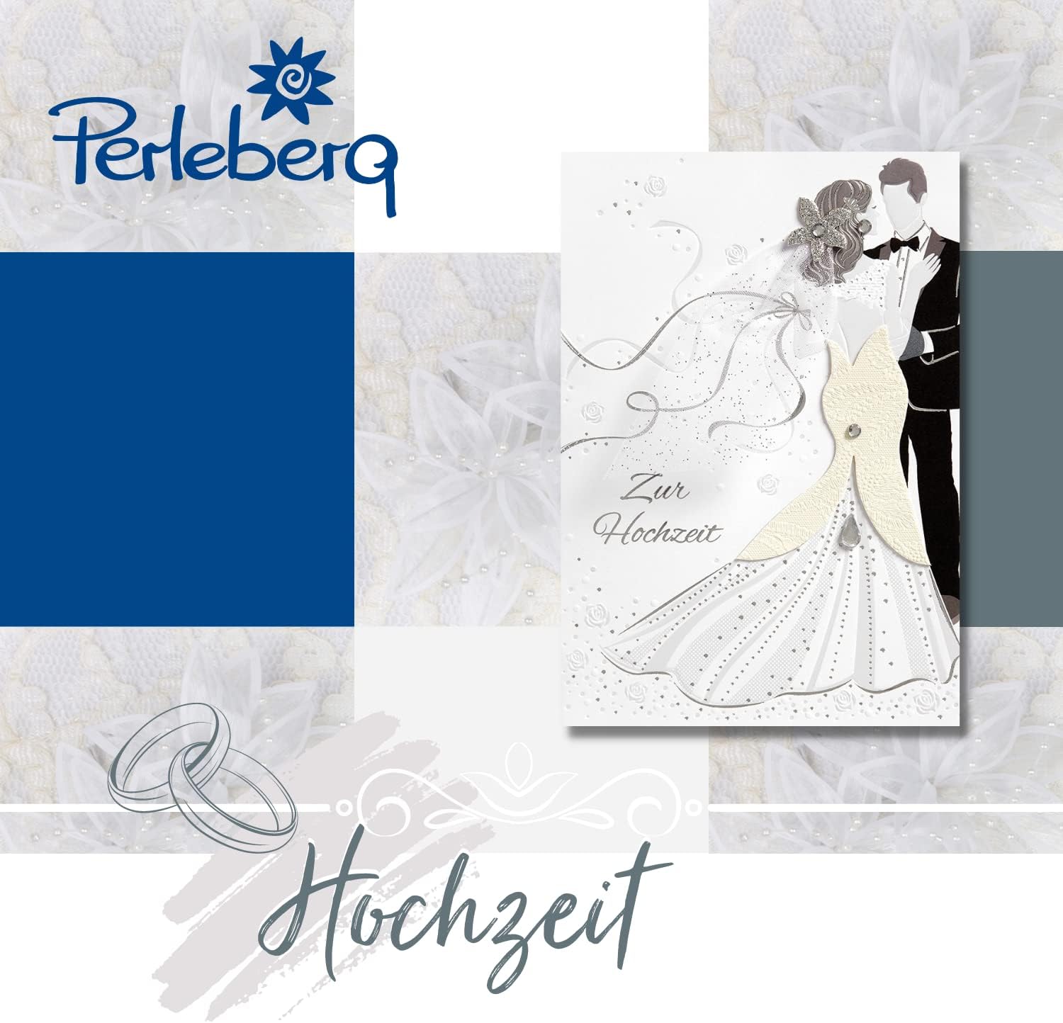 Wedding Card with Couple Motif & Text - Basic Classic Collection - Premium Quality Wedding Card - Lovely Wedding Gift with Envelope - 11.6 x 16.6 cm