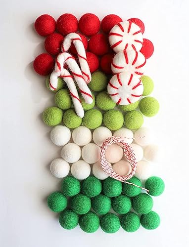 Miniatura 5 de Mini Felt Factory  Felt Ball DIY Christmas Garland Wool 1 inch Poms Ornament Set Red Bright Seasonal Winter Home Mantel Decor  White Craft Project