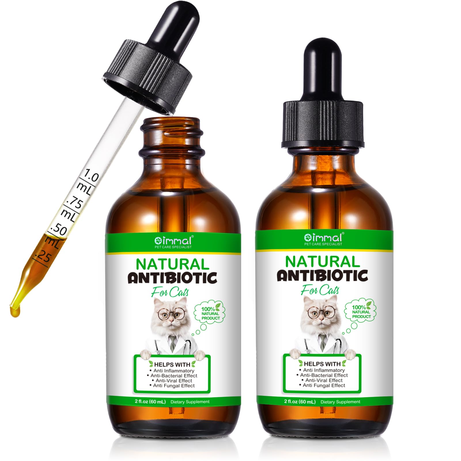 Antibiotics for Cats, Natural Antibiotic Pet Supplements Supports Immune & Cats Allergy Relief, Cat Multivitamin UTI Drops for All Ages & Breeds of Cat, Chicken Flavour - 2 Fl Oz / 1 Pack — Amazon image 9