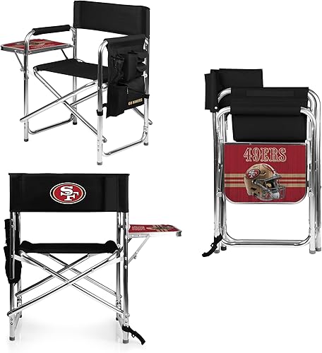 Miniatura 125 de PICNIC TIME NFL Unisex-Adult NFL Sports Chair with Side Table, Beach Chair, Camp Chair for Adults Negro
