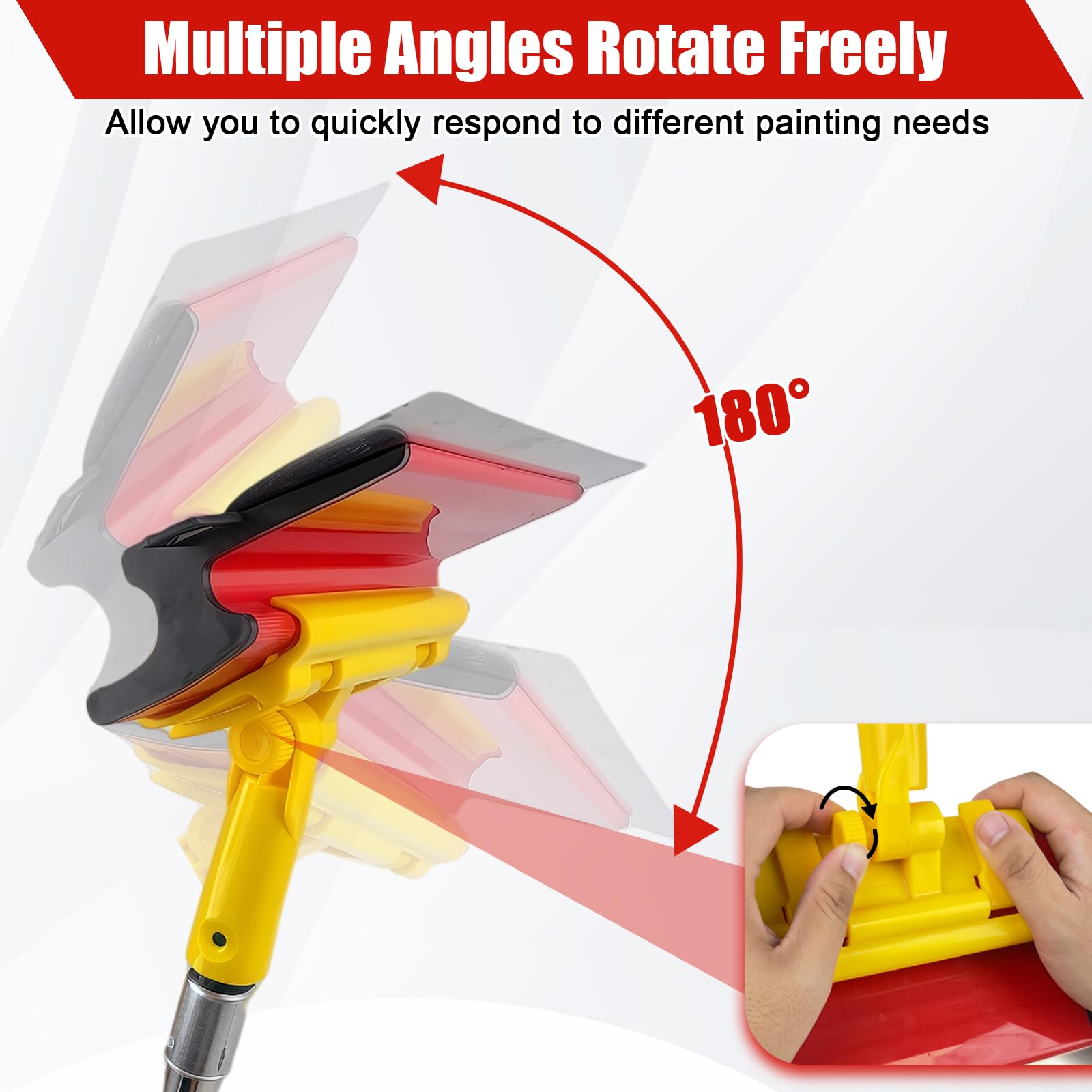 GAESHOW Juego de EspáTulas de Acero Inoxidable 0.35 mm, 25 cm + 40 cm, mango de extensión de 160 cm, Llana para Alisar Paredes con Mango en Z, Espatulas Pladur para Paneles de Yeso, Paredes y Techos