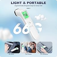 Vista 6 de Termómetro sin contacto para adultos y niños, termómetro digital preciso para bebés, alarma de fiebre y modo silencioso, modo de frente y objeto 2